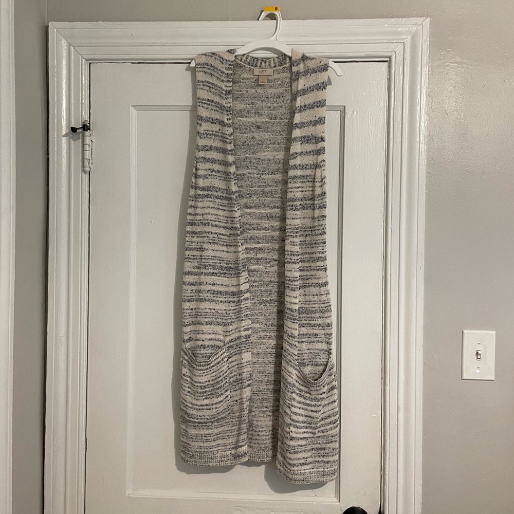 Striped LOFT sleeveless sweater vest